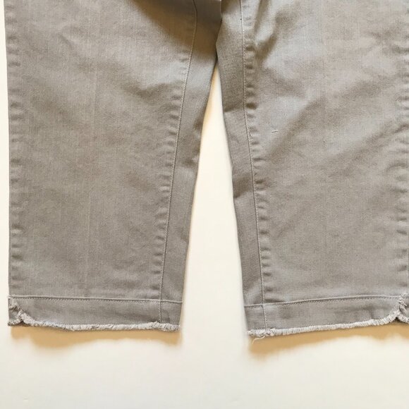 Slim Sation Pull On Crop Cropped Pants Womens 14 Gray High Hem Slimming Stretch - Picture 5 of 9